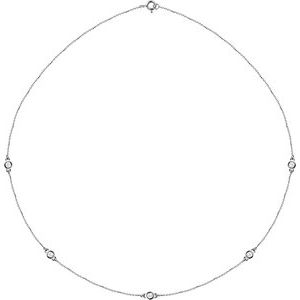 14K White 1/2 CTW Natural Diamond 5-Station 18 Necklace