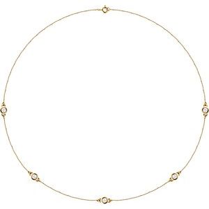 14K Yellow 3/4 CTW Lab-Grown Diamond 5-Station 18" Necklace
