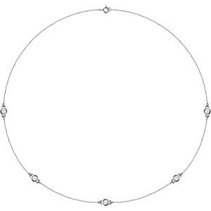 14K White 3/4 CTW Natural Diamond 5-Station 18 Necklace