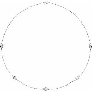 14K White 1 CTW Natural Diamond 5-Station 18 Necklace