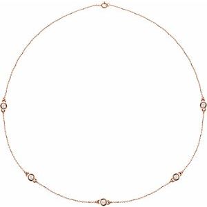 14K Rose 1 CTW Natural Diamond 5-Station 18 Necklace
