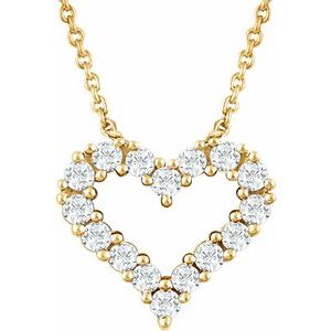 14K Yellow 1/4 CTW Natural Diamond Heart 18 Necklace
