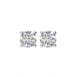 14K White 1/2 CTW Natural Diamond Earrings