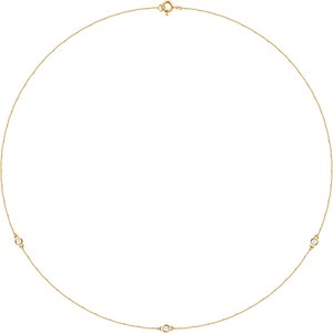 14K Yellow 1/5 CTW Lab-Grown Diamond 3-Station 18" Necklace