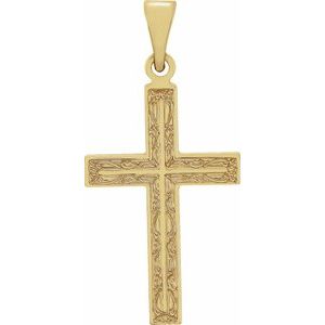 14K Yellow 18x12 mm Cross Pendant