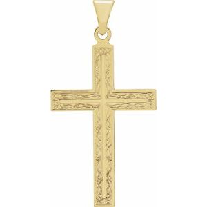 14K Yellow 28x18 mm Cross Pendant