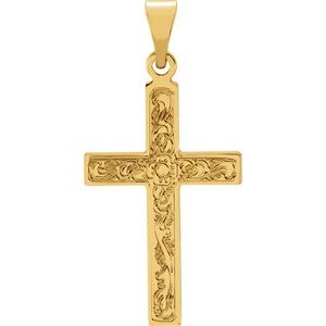 14K Yellow 18x12 mm Cross Pendant