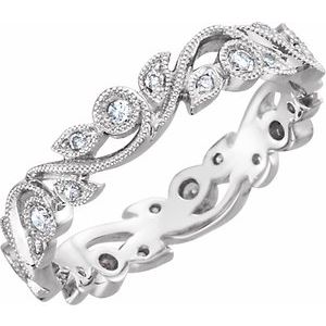 14K White 1/4 CTW Natural Diamond Eternity Band Size 7