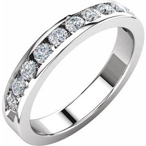 14K White 1/2 CTW Natural Diamond Anniversary Band