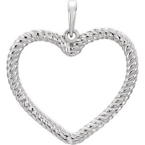 Sterling Silver Rope Heart Pendant