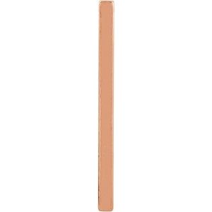 14K Rose 29.7x2.2 mm Bar Pendant