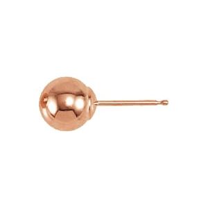 14K Rose 6 mm Ball Earring
