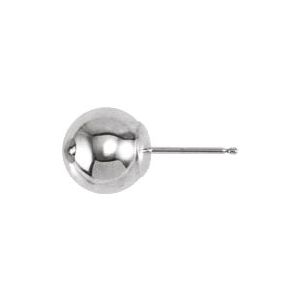 14K White 8 mm Ball Earring
