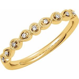 14K Yellow .04 CTW Natural Diamond Stackable Ring