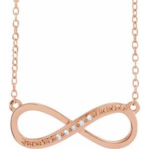 14K Rose .025 CTW Natural Diamond 16-18" Necklace