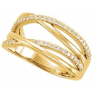14K Yellow 1/5 CTW Lab-Grown Diamond Criss-Cross Ring