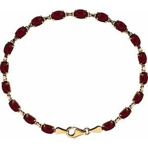 14K Yellow Natural Mozambique Garnet 7.25 Bracelet