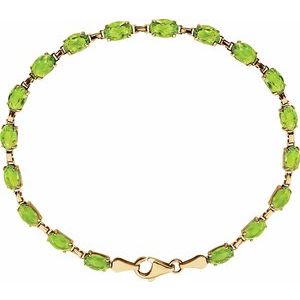 14K Yellow Natural Peridot 7.25 Bracelet