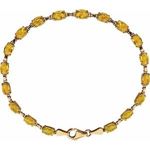 14K Yellow Natural Citrine 7.25 Bracelet