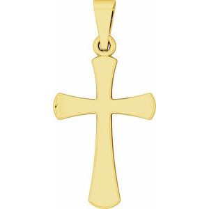 14K Yellow Cross Pendant