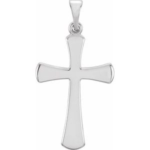 14K White Cross Pendant