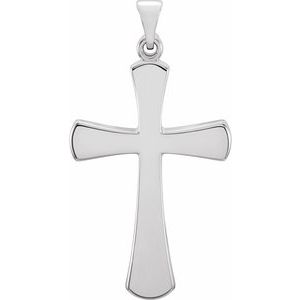 14K White Cross Pendant