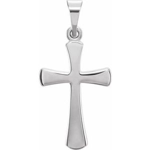 14K White Cross Pendant