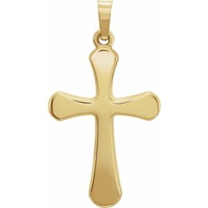 14K Yellow 23.5x16.6 mm Cross Pendant