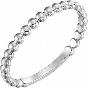 Sterling Silver 2 mm Stackable Beaded Ring