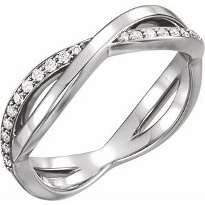 14K White 1/8 CTW Natural Diamond Infinity-Inspired Ring