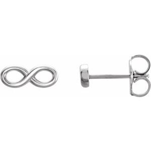 14K White Infinity-Inspired Earrings
