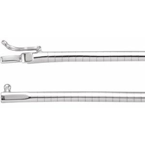 14K White 3 mm Omega 16 Chain