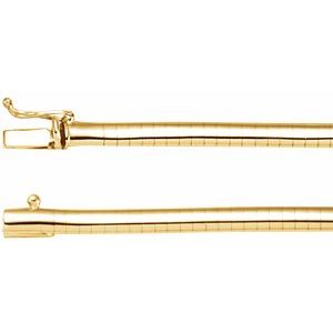 14K Yellow 4 mm Omega 18" Chain