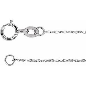 Rhodium-Plated Sterling Silver 1 mm Rope 7 Chain