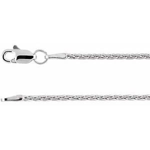 Rhodium-Plated Sterling Silver 1.5 mm Wheat 24 Chain