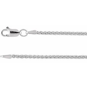 Rhodium-Plated Sterling Silver 1.8 mm Wheat 24 Chain