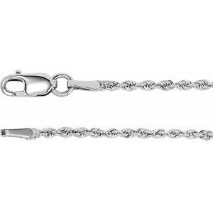 14K White 1.5 mm Rope 18" Chain