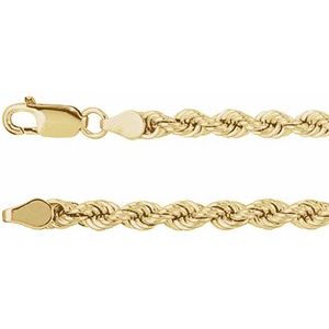 14K Yellow 4 mm Rope 16" Chain