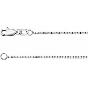 14K White 1 mm Box 7-16-18-20-24 Chain