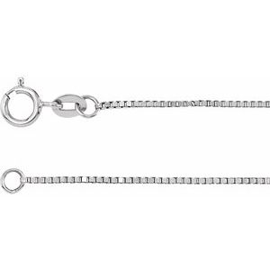 14K White .75 mm Box 7-16-18-20-24 Chain