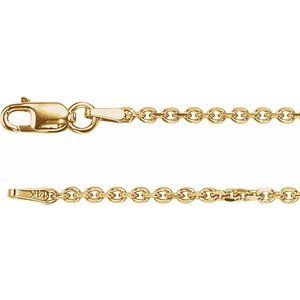 14K Yellow 1.75 mm Diamond-Cut Cable 18" Chain