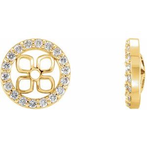 14K Yellow 8 mm ID 3/8 CTW NLab-Grown Diamond Earring Jackets