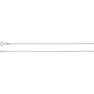 Rhodium-Plated Sterling Silver 1 mm Rope 18 Chain