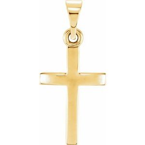 14K Yellow Cross Pendant