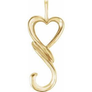 14K Yellow Heart Pendant