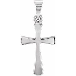 14K White Cross Pendant