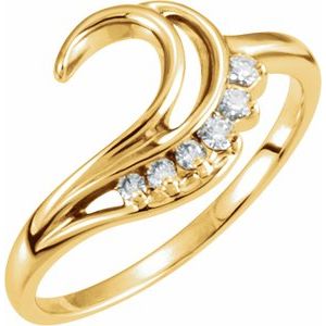 14K Yellow 1/8 CTW Natural Diamond Wrap-Style Enhancer Ring