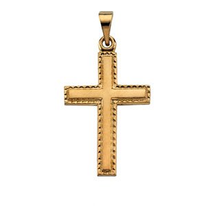14K Yellow 20x14 mm Cross Pendant