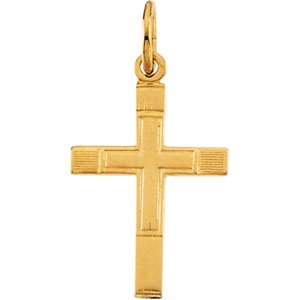 14K Yellow 13x9 mm Youth Cross Pendant