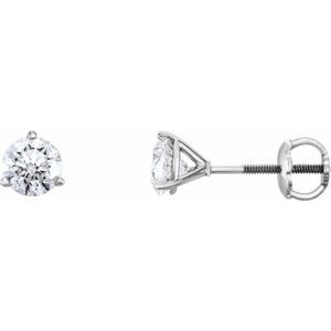 14K White 3/4 CTW Natural Diamond Earrings